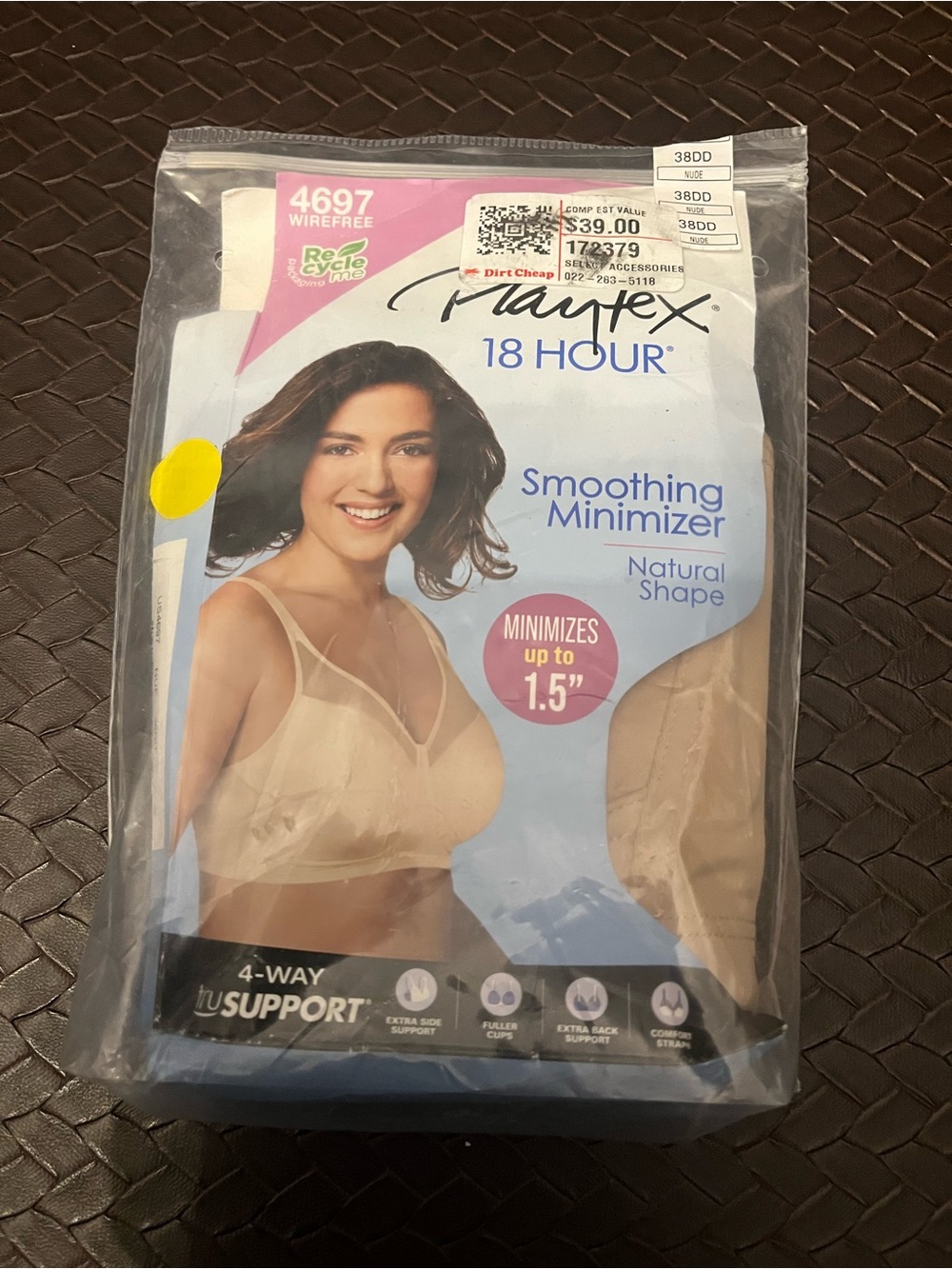 Playtex 18 Hour Smoothing Minimizer Bra - Nude 38DD